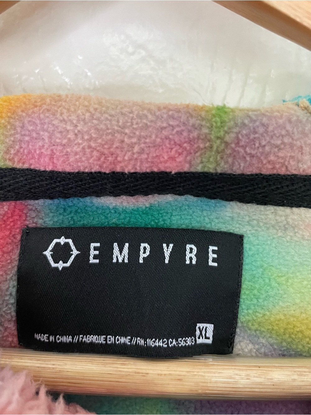 Empyre Men’s Sherpa Hoodie XL Tie Dye Plush Fleece Skate Y2K Back to School - Picture 2 of 10